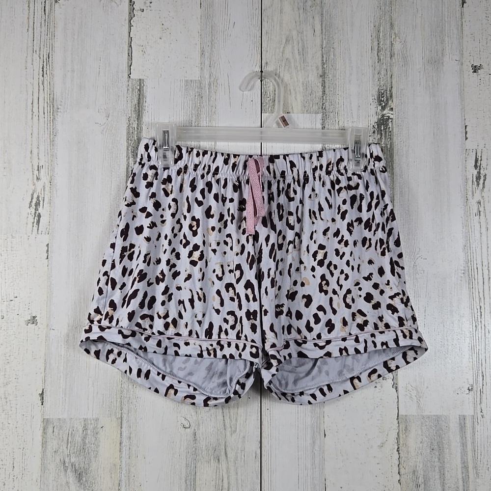 forever spoiled cheetah print pajama shorts women's size Large